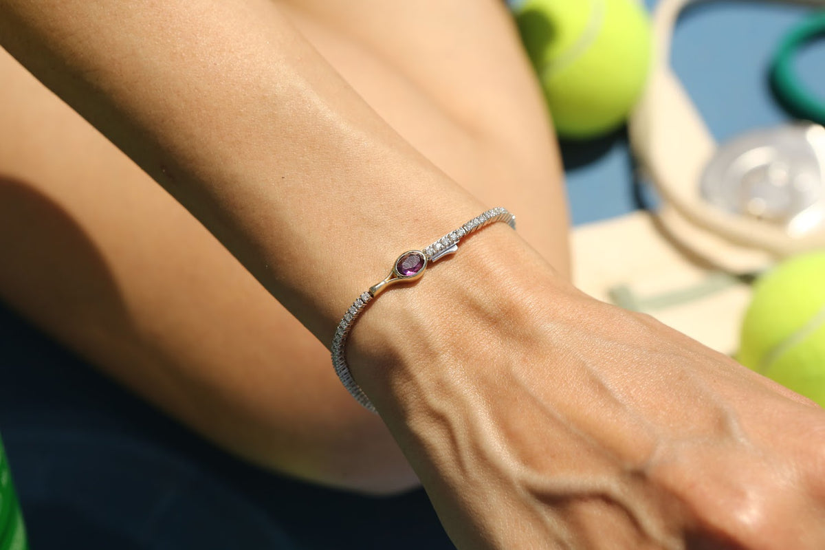 White Spot Tennis Bracelet